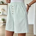 thumbnail image 5 of cocolona Womens Summer Casual Striped Lounge Shorts Elastic Waist Straight Wide Leg Beach Shorts with Pockets, 5 of 5