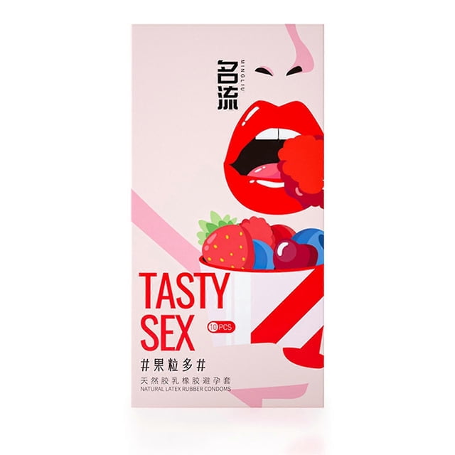 Juego de 10 preservativos de látex no grasosos para sexo oral con sabor a fruta, suministros para sexo adulto