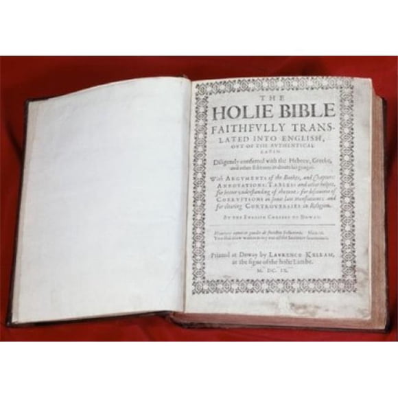 Posterazzi  Douai Bible-Roman Catholic Old Testament 1609 Ad Manuscripts American Bible Society New York USA Poster Print - 18 x 24 in.