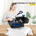 thumbnail image 2 of VEVOR Pro Heat Press Machine, 12 x 15 Inches, Fast Heating, 5 in 1 Combo 360 Swing Away Digital Sublimation T-Shirt Vinyl Transfer Printer with Anti-Scald Surface, Hat, Mug, Plate, ETL Listed, Blue, 2 of 9