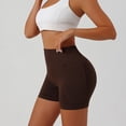 thumbnail image 4 of Women’s High Waisted Workout Shorts with Pockets Tummy Control Seamless Yoga Biker Shorts for Running Gym Fitness Casual Activewear, 4 of 7
