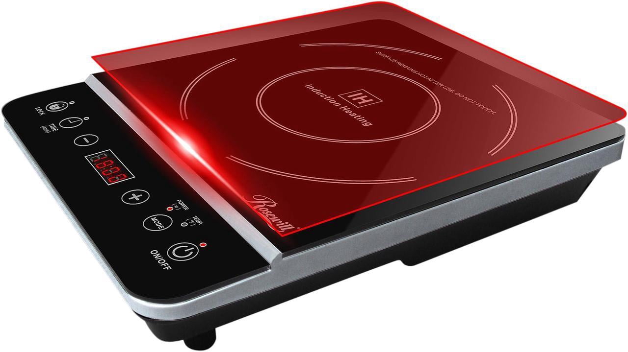 Rosewill Portable Induction Cooktop Burner, 1800W, 8 Power/Temp Levels, Touch Panel, LED Display, Timer, Auto Shut-Off, Child Safety Lock, Includes Stainless Steel Pot - (RHAI-13001)