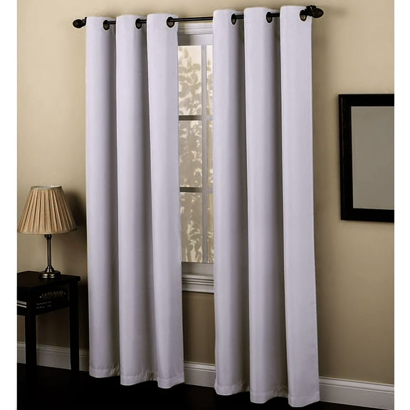 Solid Amy Thermal Blackout Window Curtain With Shiny Back To Reflect Sunlight! (84" Standard, Off White)