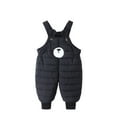 thumbnail image 4 of CUZIBR Toddler Boys Girls Snow Pants Winter Thick Warm Windproof Ankle-Tied Trousers Elastic Waist Solid Color Lightweight Padded Pants,Black,12-24 Months, 4 of 4