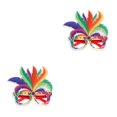 thumbnail image 2 of Gafas de disfraz Inteprter DIY Plume Color brillante carnaval tema fiestas gafas divertidas vanidad bola actuación máscara disfraz Type1 NO1, 2 of 6