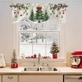 thumbnail image 2 of Tie Up Valance Curtain for Kitchen,Merry Xmas Pine Tree Holly Berry Rod Pocket Short Curtains Adjustable Tie-Up Shade Valances,Christmas Ball Snowflakes Window Treatment for Bathroom Living Room, 2 of 8