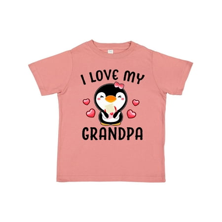 

Inktastic I Love My Grandpa with Cute Penguin and Hearts Gift Toddler Toddler Girl T-Shirt