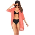 thumbnail image 2 of Ekouaer Women's Cover Up Shirt V-Neck Swimsuit Beach Bikini Beachwear Button Down Bathing Suit, 2 of 5