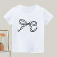 thumbnail image 2 of Swuxness Girls Casual Short Sleeve Tops, Spring and Summer Blouses, Kids Printing Crew Neck Comfortable Breathable Soft Loose Pullover Tee White, 9-10 Years, 2 of 4