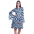 thumbnail image 1 of Moomaya Robe d'Été Fluide à Manches Longues Imprimée pour Femmes, Longueur Genou, Évasée, 1 of 6