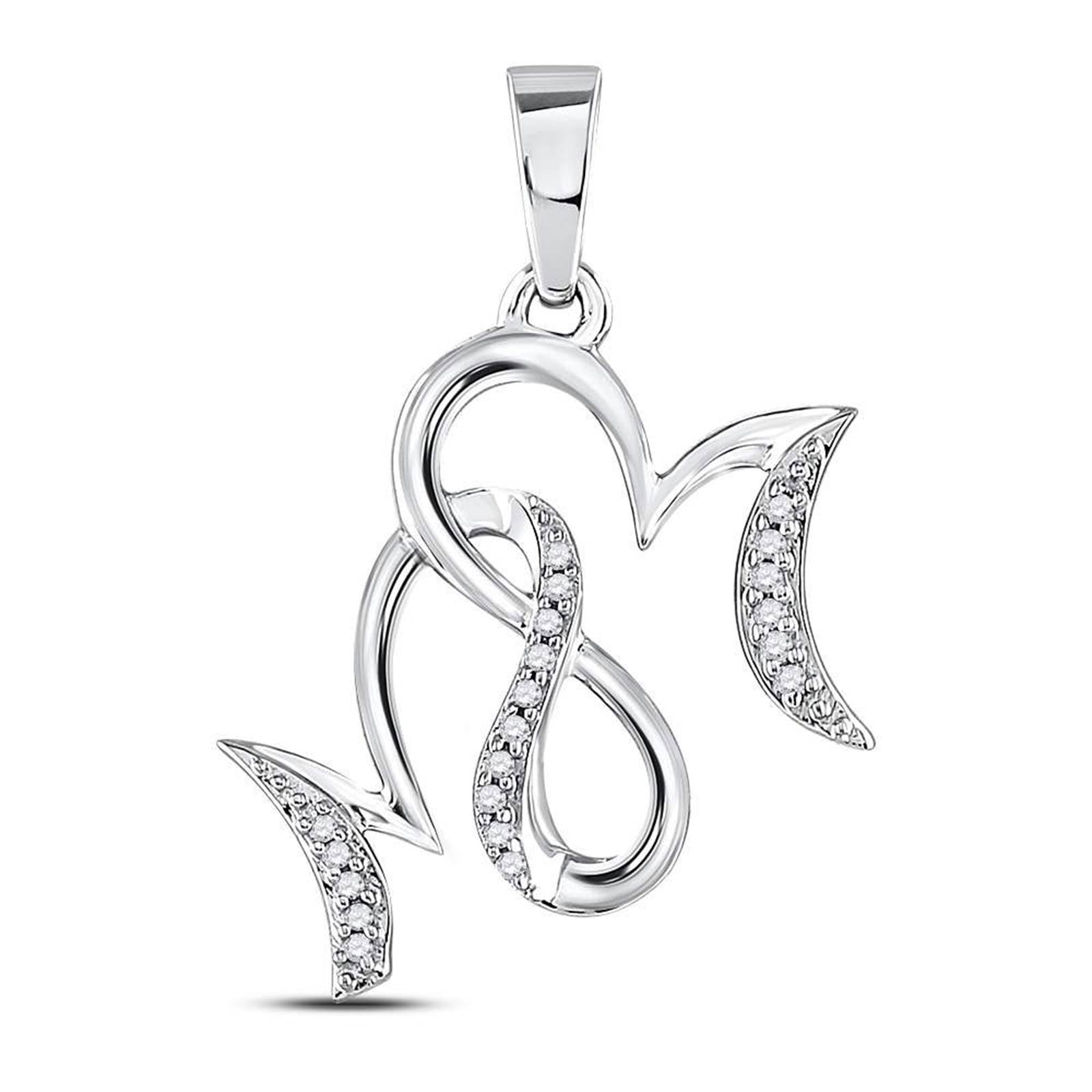 Fusion Collections - 10kt White Gold Womens Round Diamond Mom Mother Pendant 1/10 Cttw - Walmart 