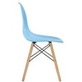 thumbnail image 6 of 2xhome Set of 2 Blue Mid Century Modern Contemporary Vintage Molded Shell Designer Side Plastic Eiffel Chairs Wood Legs for Dining Room Living Office Conference DSW Desk Kitchen Comfortable, 6 of 9