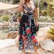 thumbnail image 5 of Moda de mujer vacaciones verano estampado cuello en V manga corta fiesta playa vestido suelto Split Irregular dobladillo falda larga Pompotops  ghjkhdj12861, 5 of 8