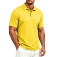 thumbnail image 3 of Havenx Golf Polo Shirts for Men Short Sleeve 3-Button Shirt Collared Fast Dry Polos Shirt Classic Fit Summer Work Business Top,Yellow 2XL, 3 of 6