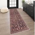 thumbnail image 3 of GLATTICE Runner Rug 2x6 Non Slips Rug Runner Super Soft Kitchen Runner Rug Printed Faux Wool Floral Thin Rugs for Hallway Entryway Laundry Room Bedroom, Deep Burgundy, 3 of 7