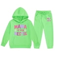 thumbnail image 4 of Girls Outfit Sets Toddler Boy Girl Long Sleeve Cute Print Warm Hoodie Sweatpant Kids Outfits Sweat Suit,2-13Y, 4 of 4