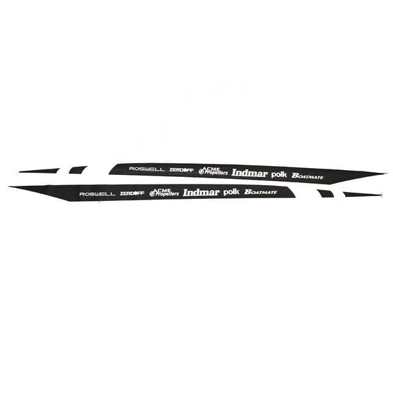 Supra Boat Deck Decal | 110 x 4 3/4 Inch Black White (Set of 2)