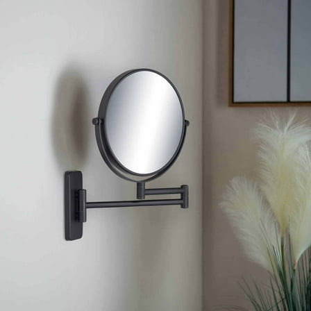 Kibi Wall Mount Magnifying Make Up Mirror - Matte Black