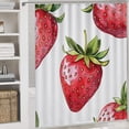 thumbnail image 5 of Watercolor Strawberry Seamless Pattern 4 Pcs Shower Curtain Set Bathroom Sets with Curtain Rug Toilet Cover And U Shaped Mat Gifts for Fruit Lovers Waterproof Personality Pattern Bath Curtain, 5 of 8