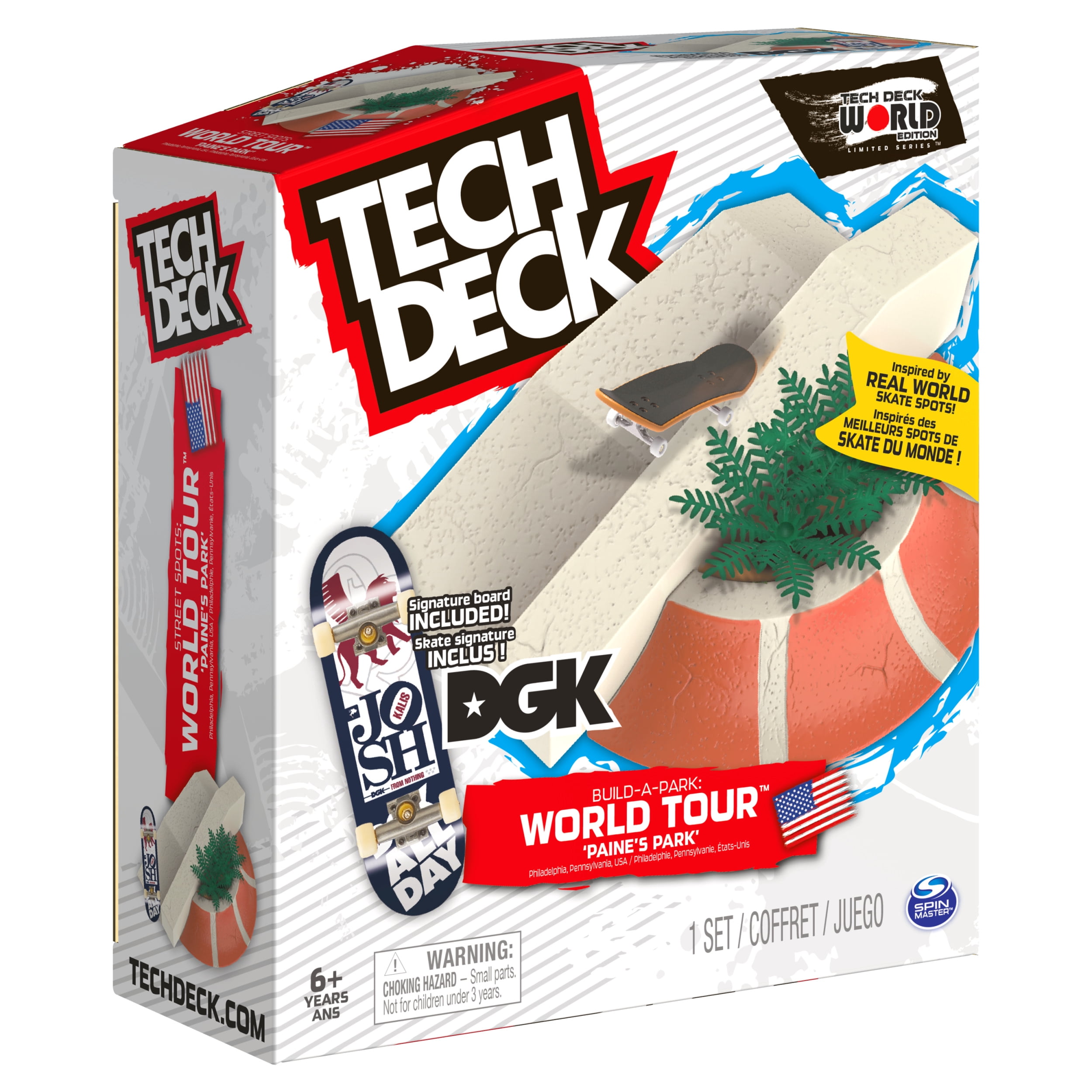 Tech Deck, Build-A-Park World Tour, Paine’s Park, Ramp Set with Signature Fingerboard