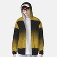 thumbnail image 3 of Pofeuu Gold Glitter Gradient Print Sun Protection Outdoor Lightweight Full Zip UV Cooling Hoodie Long Sleeve Summer Clothing for Outdoor Hiking-X-Large, 3 of 5