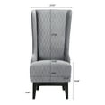 thumbnail image 6 of Mid-Century Modern High Back Faux Leather Accent Chair, Diamond Tufted Wingback Chair with Birch Wood Legs for Living Room Office Apartment, 6 of 16