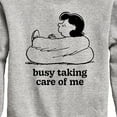 thumbnail image 3 of Peanuts - Busy Taking Care Of Me - Toddler & Youth Crewneck Fleece Sweatshirt, 3 of 6