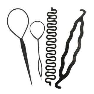 Hair Tail Tools, 6 Pcs Topsy Hair Loop Styling Set, 4 Pcs French Braid Tool  Loop, 2 Pcs Tail Braiding Combs, 50 Black Rubber Bands 