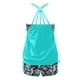 thumbnail image 3 of Trajes de baño para mujer trajes de baño Bikini Traje de baño vintage estampado para mujer Traje de baño conservador Traje de baño de bikini con falda de playa estampada para mujer Azul S, 3 of 3