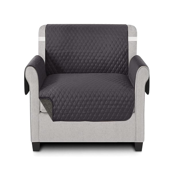Cubre Sillones de Microfibra Mubson Gris Antideslizante Impermeable para 1 Asiento