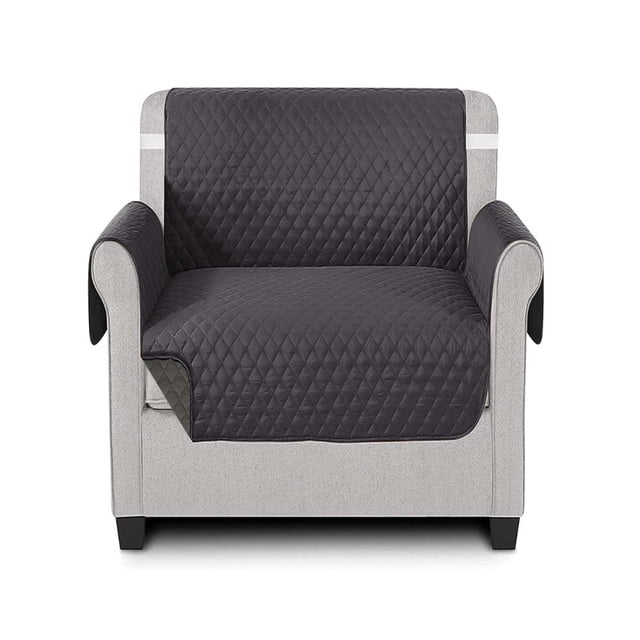 Cubre Sillones de Microfibra Mubson Gris Antideslizante Impermeable para 1 Asiento