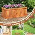 thumbnail image 4 of Patiojoy Raised Garden Bed Fir Wood Rectangle Planter Box with Drainage Holes Detachable Base Plate Raised Patio Planter Kit Box, 4 of 10