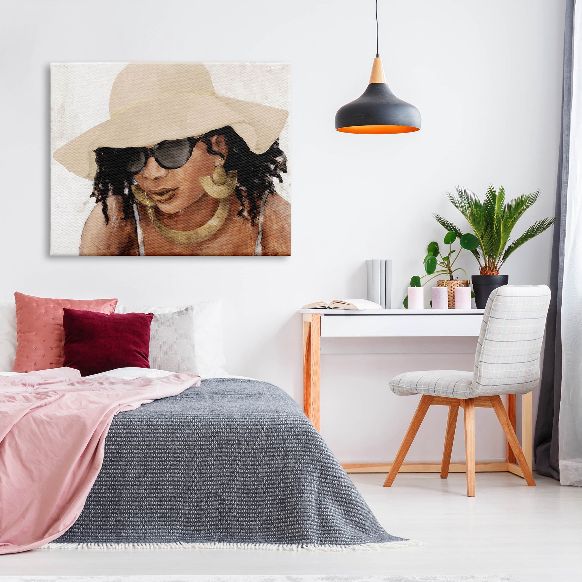 Stupell Industries Adorned Woman with Hat Painting Gallery Wrapped Canvas Print Wall Art, Design by Lanie Loreth