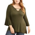 thumbnail image 1 of Women's Plus Flutter Sleeve Knit Top, 1 of 4