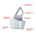 thumbnail image 4 of PVCS Kitchen Utensils Double-layer Sink Draining Basket Sponge Pool Storage Supplies Hanging Basket Draining Rack Clearance, 4 of 6