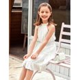 thumbnail image 6 of Arshiner Girls Dress Kids Halter Sleeveless Elegant Flowy Summer Casual A-Line Dress, 6 of 8
