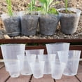 thumbnail image 3 of 10/50pcs Transparent Nursery Pots with Drainage Hole Seed Starting Pot Flower Plant Container Gardening Planting Nutrition Cups, 3 of 9