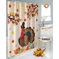 thumbnail image 6 of Thanksgiving Turkey Shower Curtains for Bathroom, Fall Pumpkin Maple Leaf Waterproof Fabric Shower Curtain for Bathroom Bathtub Decoration, Machine Washable, 60"x72", 6 of 9