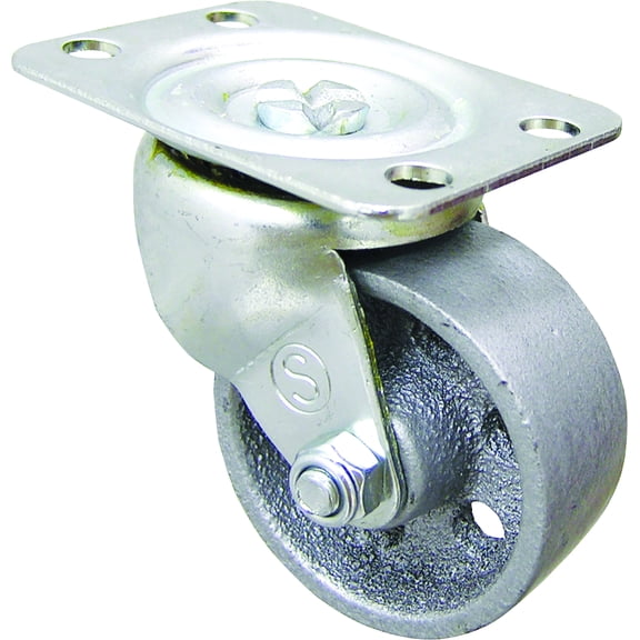 Shepherd Hardware 9174 2-Inch Cast Iron Swivel Plate Caster, 125-lb Load Capacity