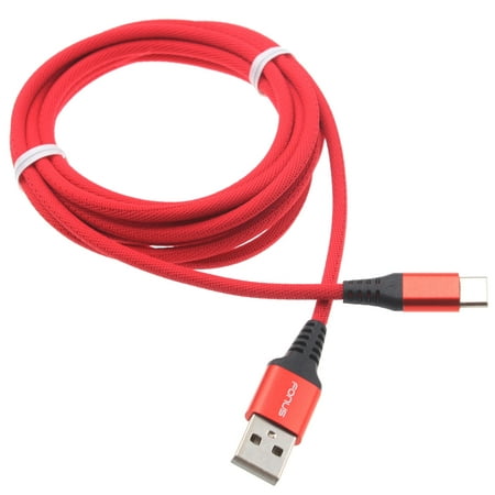 Type-C Red 10ft USB-C Cable for Samsung Galaxy A23 5G Phone - Charger Cord Power Wire Long Braided W8Y Compatible With Galaxy A23 5G Model