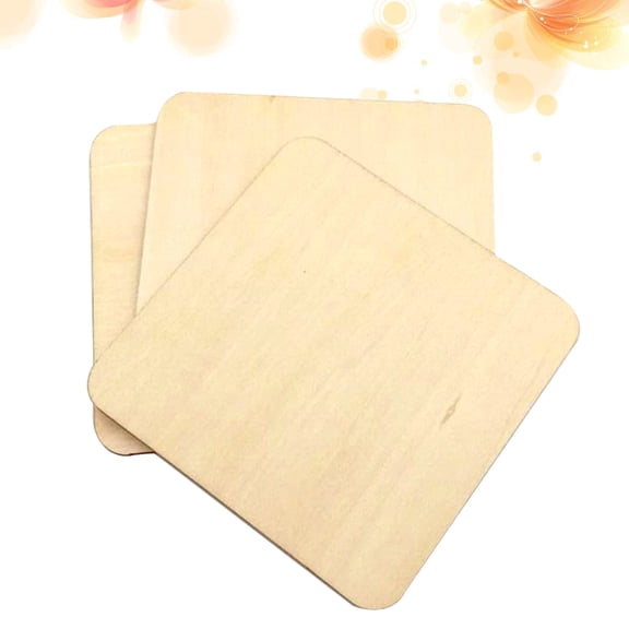 IDEANATEGRATE 80Pcs Square Wood Coasters for Drinks Non Slip Heat Insulation for Households