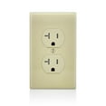 thumbnail image 3 of Leviton T5820-I 20 Amp 125 Volt, Duplex Receptacle, Straight Blade, Residential Grade, Self Grounding, Ivory, 3 of 4