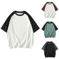 thumbnail image 7 of Lovskoo Shirts for Men Round Neck Short Sleeve Pullover Patch Solid Color Top Shirt Top Shirt Vacation Beach Summer Tops White, 7 of 7