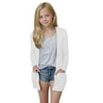 thumbnail image 2 of MKOSPLRT Long Cardigans for Kids 5-14 Years Girls Open Front Long Sleeve Lightweight Cardigans Solid Casual Draped Cardigans with Pocket, 2 of 9
