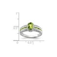 thumbnail image 4 of 1.27 Carat (Ctw) Green Peridot Halo Ring in Sterling Silver with White Topaz for Women, 4 of 5
