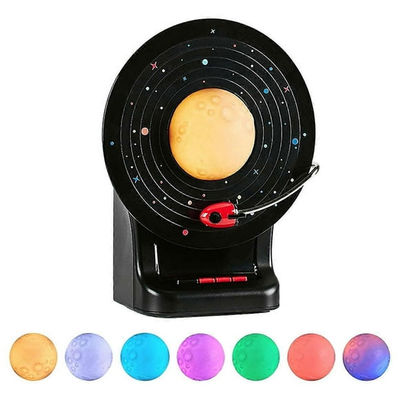 Night Light Bluetooth Speaker, Moon Lamp, Retro Colorful Ambient Moonlight Soundbar Wireless Stereo Music Player X7-B