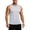 White, variant on XFeng Men Round Neck Sleeveless Workout Tank Top, Side Split Quick Dry Athletic Muscle Tee