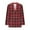 Red, variant on Womens Plaid 3/4 Sleeve Tops Ladies Blouses Crew Neck Pleated Shirts Fashion Dressy Tunic Blouses Black L