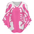 thumbnail image 5 of Pink Lobster Women's V-Neck Blouse With 3/4 Ruffled Bell Sleeves Casual Top Ladies Blouses, 5 of 7