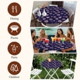 thumbnail image 7 of 4th of July Round Tablecloth, Fitted Table Cover with Elastic for 45"-54" Round Tables, Navy US Flag Independence Day Stars Red Stripes Table Cloth Outdoor Indoor Dinning Party Waterproof Tablecloths, 7 of 7